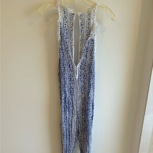 Poupette St Barts Blue and White Jumpsuit